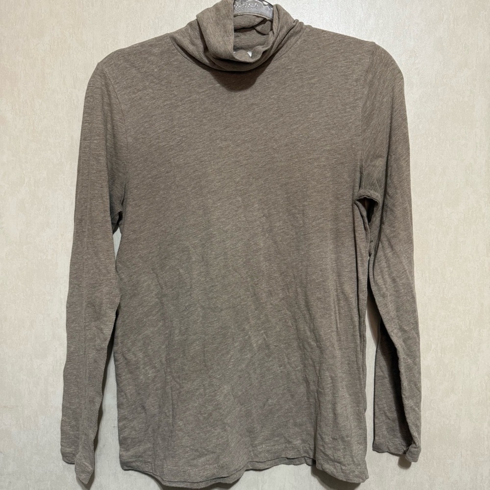 J Crew Tan Tissue Thin Long Sleeve Turtleneck Top